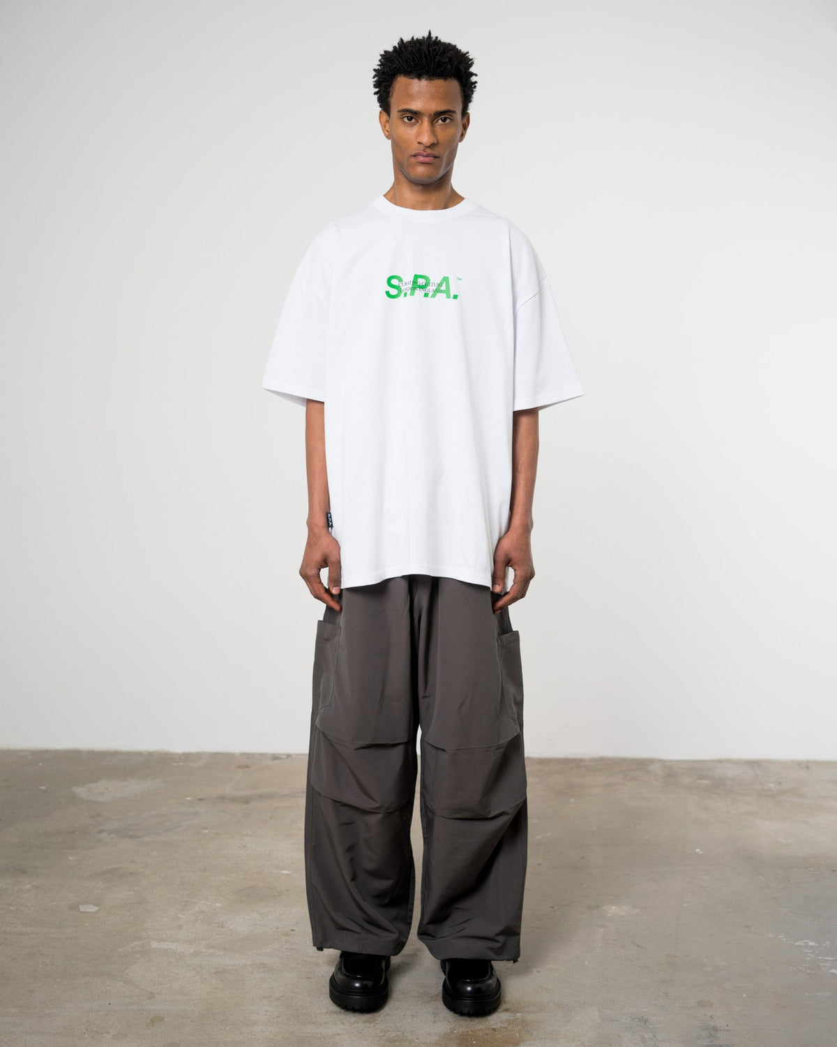 Italic Green T-shirt - White
