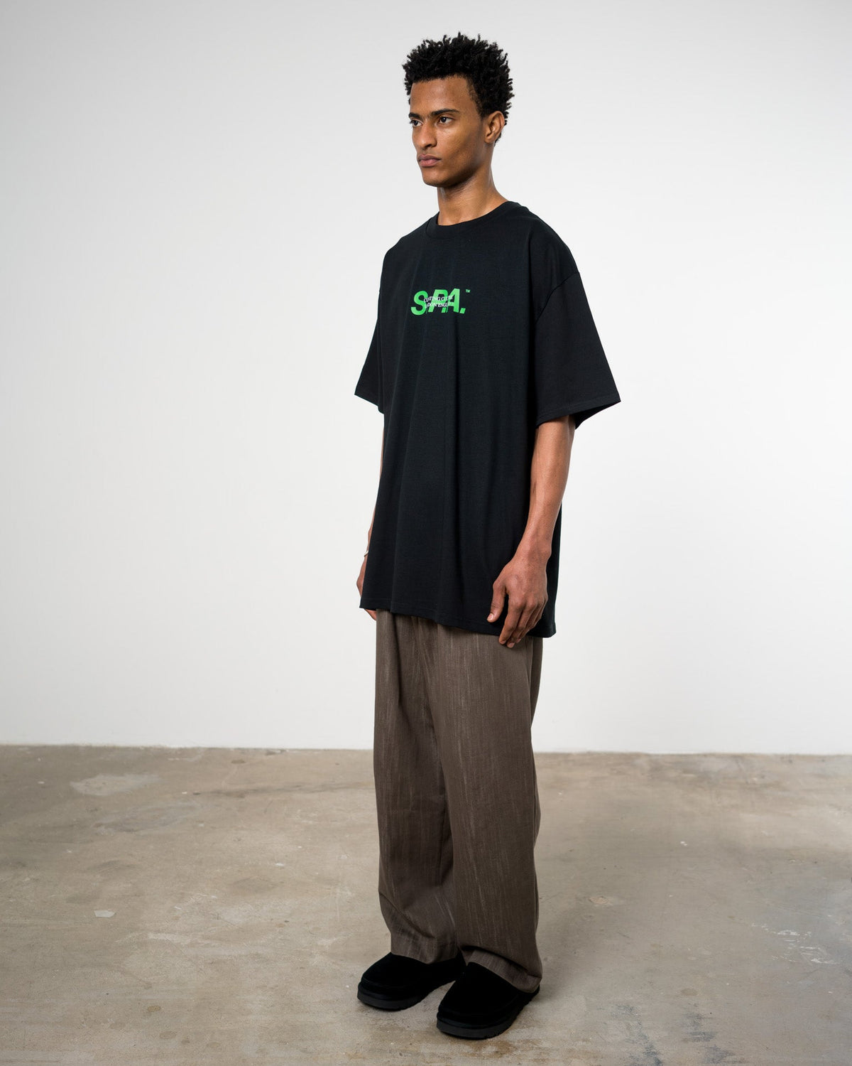 Italic Green T-shirt - Black