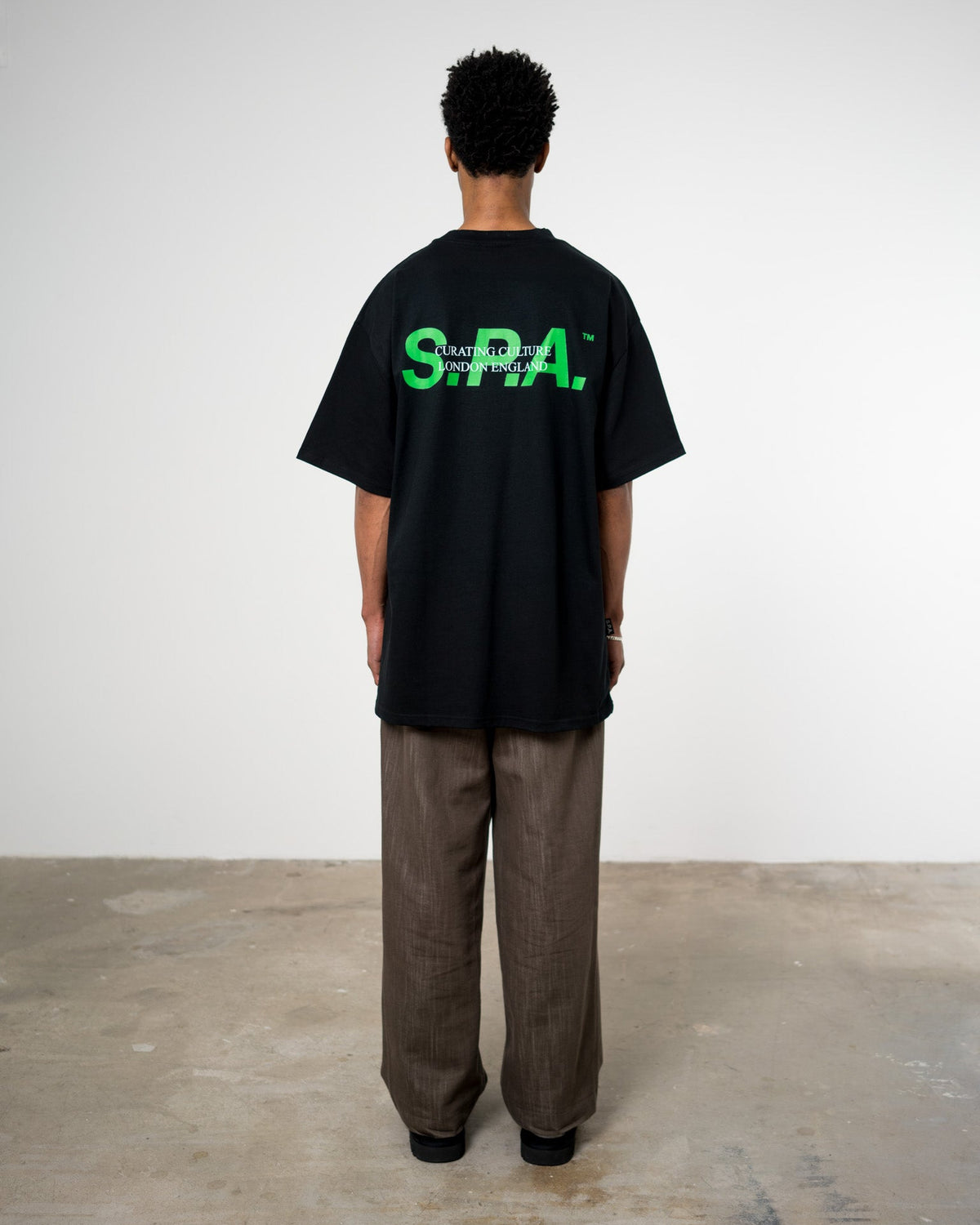 Italic Green T-shirt - Black