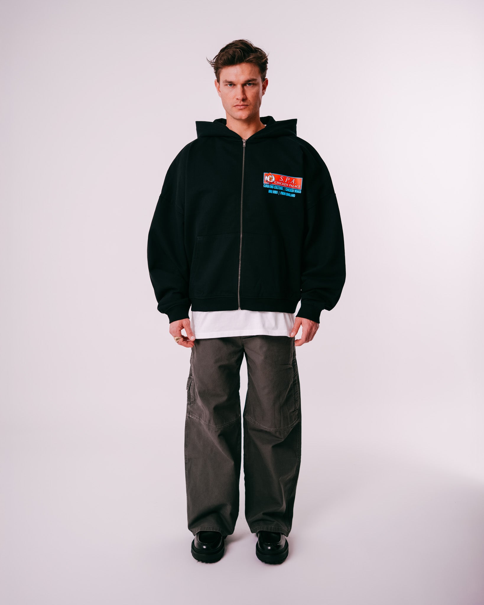 Chicken Palace Zip Hoodie - Black