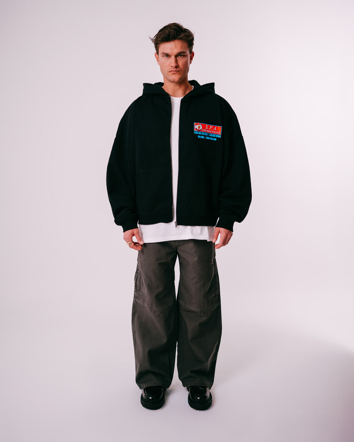 Chicken Palace Zip Hoodie - Black