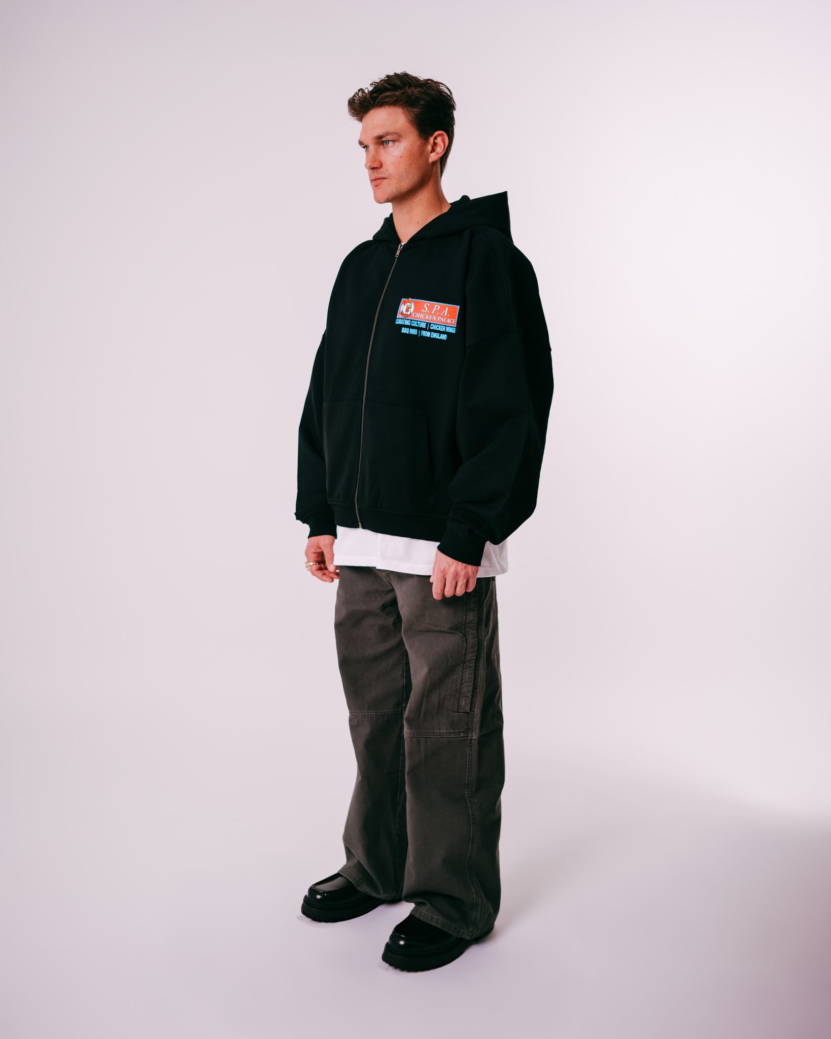 Chicken Palace Zip Hoodie - Black