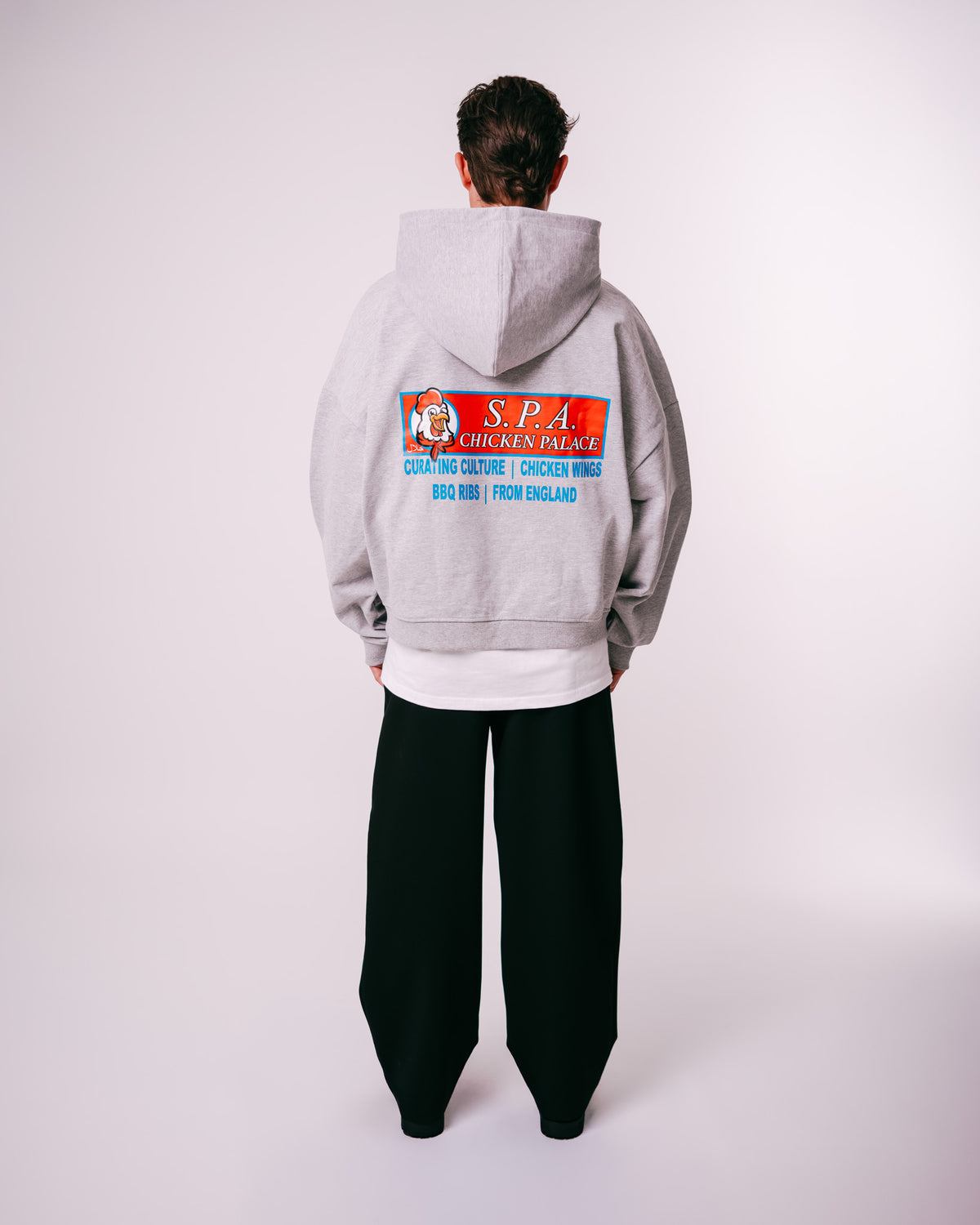 Chicken Palace Zip Hoodie - Grey