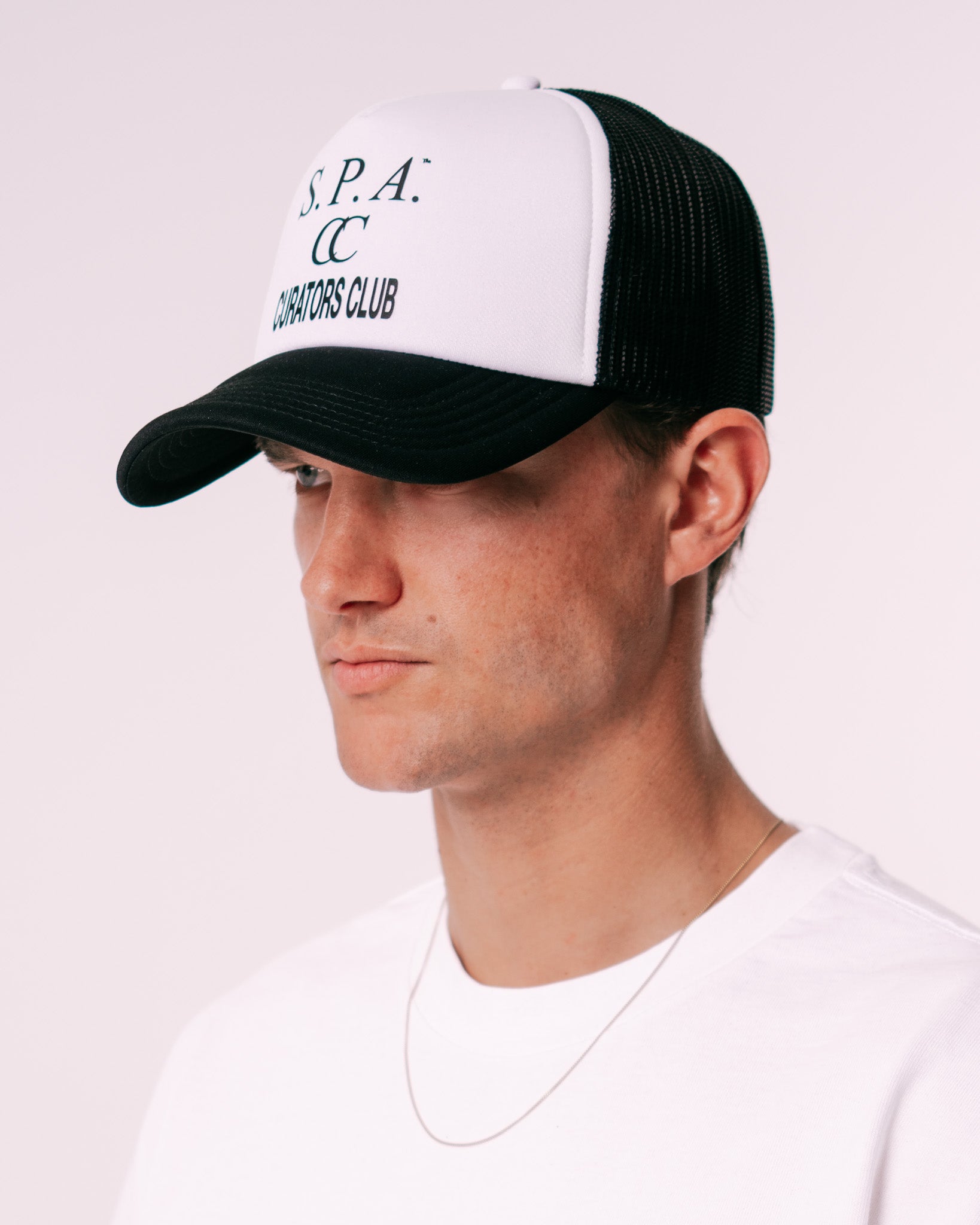 Curators Club Trucker Cap - Black / White