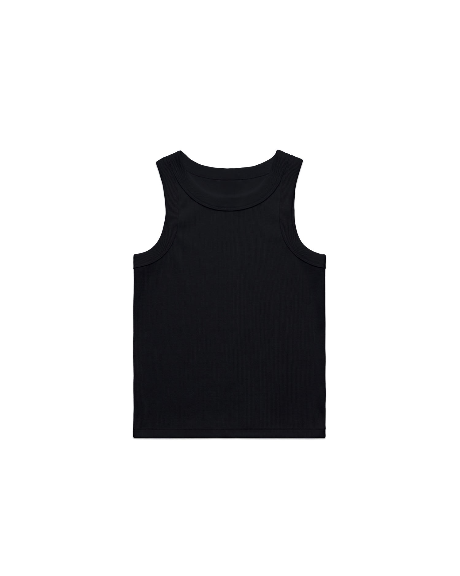 Cropped Essentials Rib Vest - Black