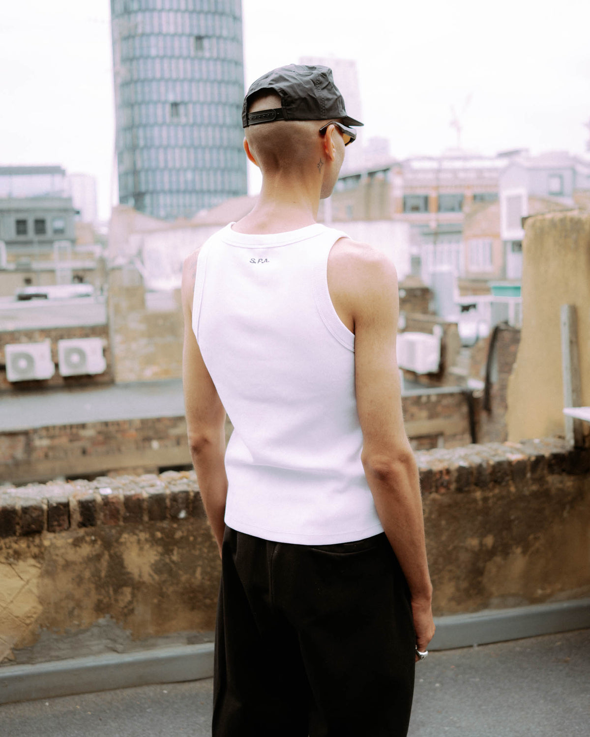 Cropped Essentials Rib Vest - White