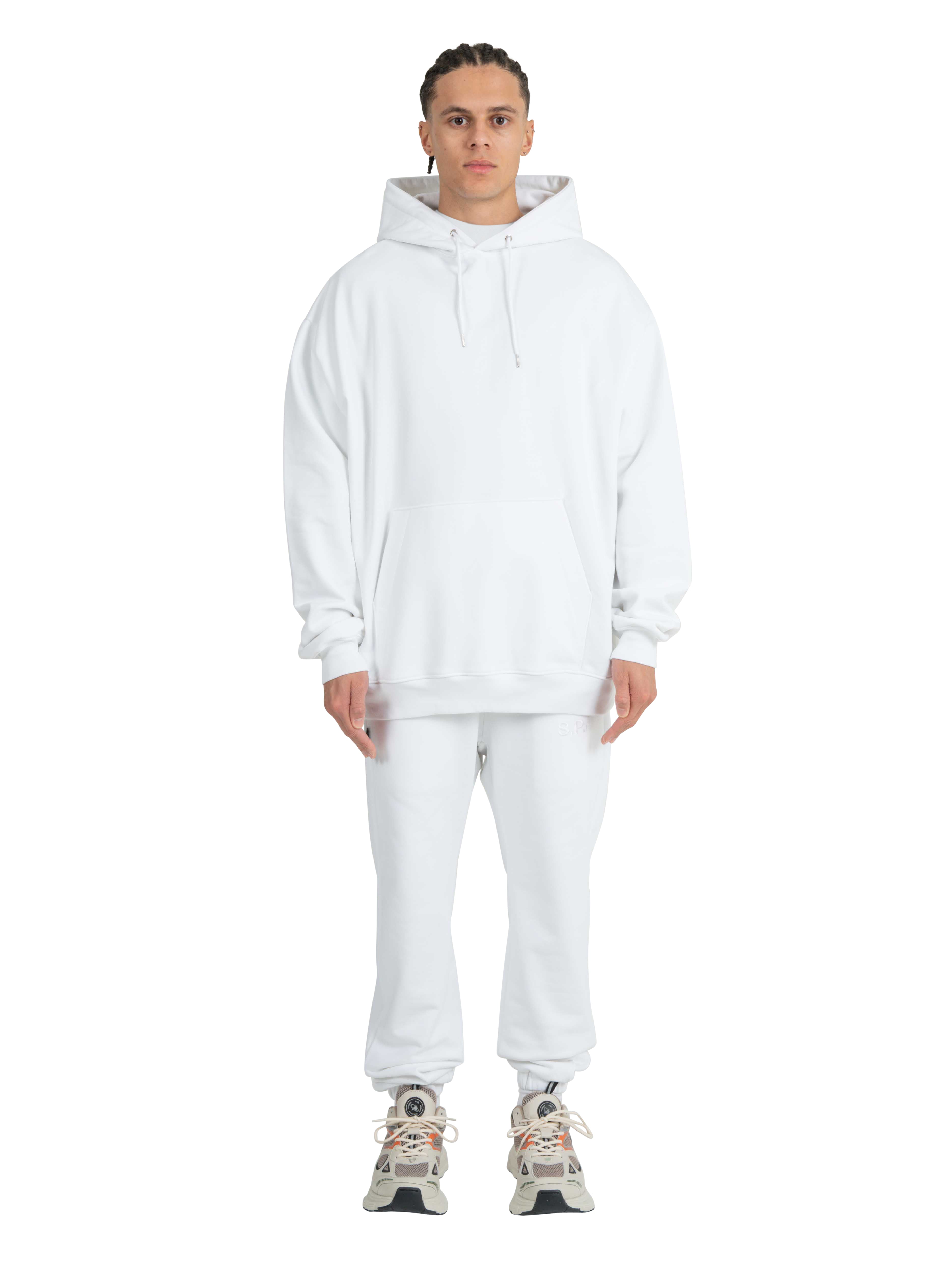 Leg Embroidery Tracksuit Bottoms - White