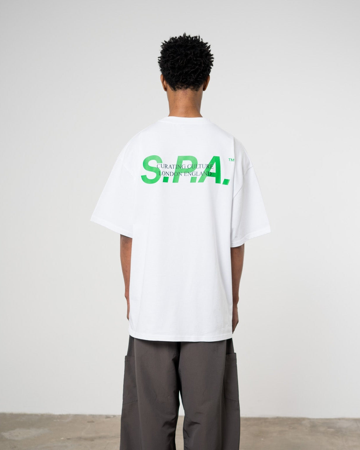 Italic Green T-shirt - White