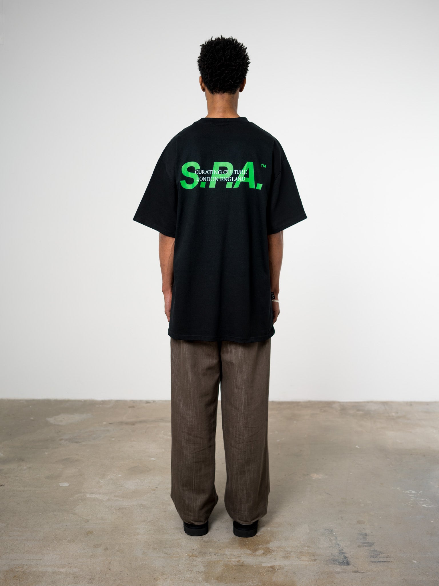 Italic Green T-shirt - Black