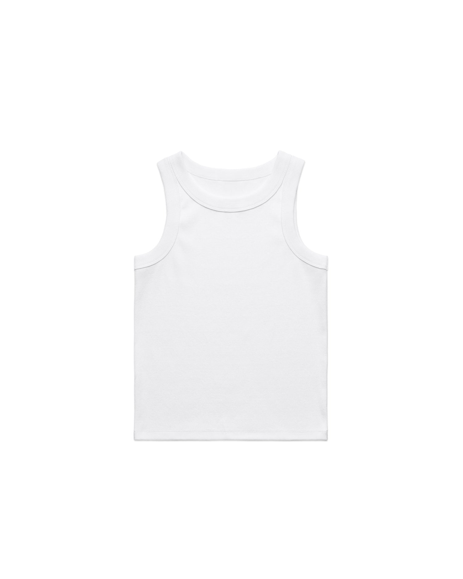 Cropped Essentials Rib Vest - White