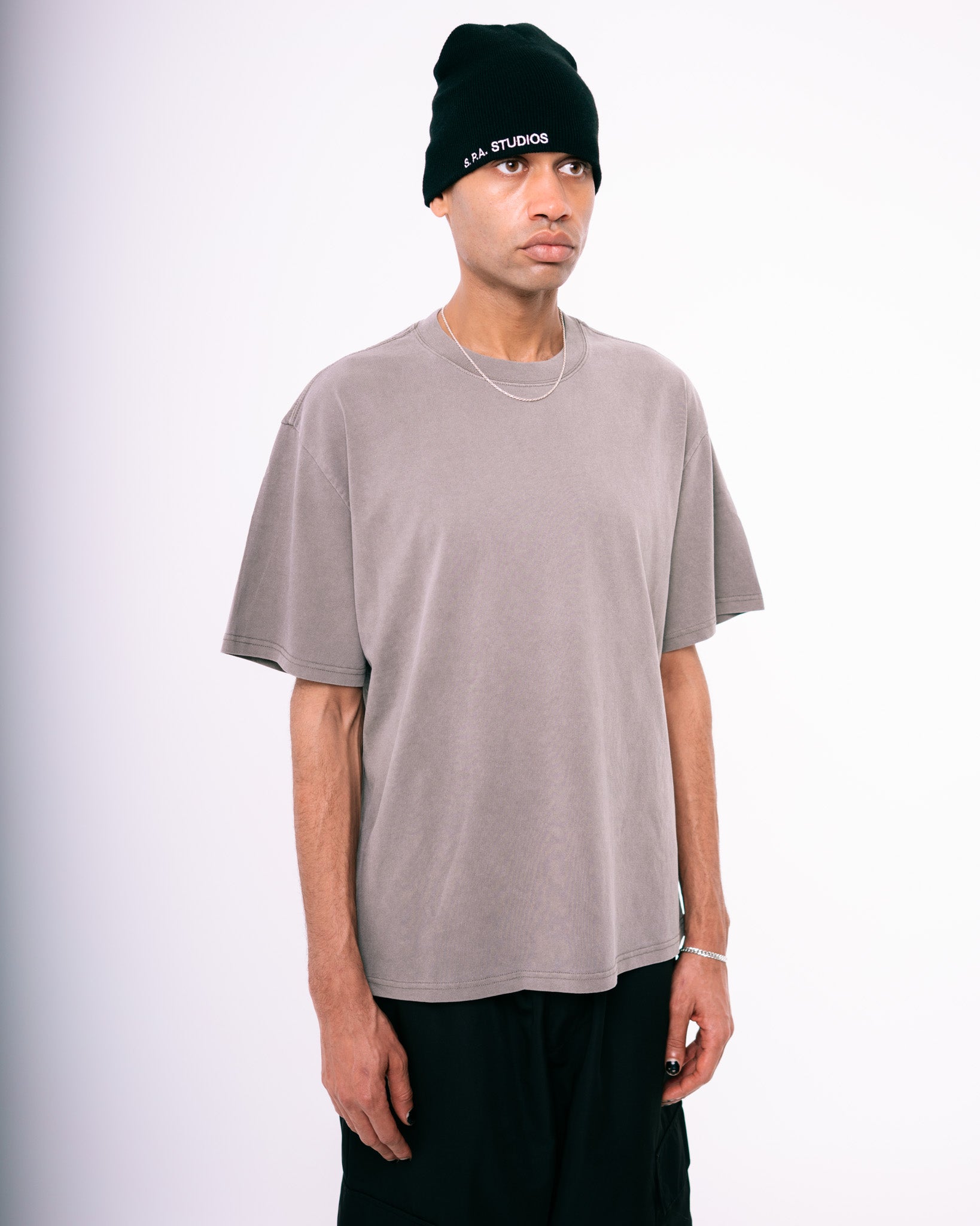 Lightweight Cropped Essentials T-shirt - Grey (Faded)