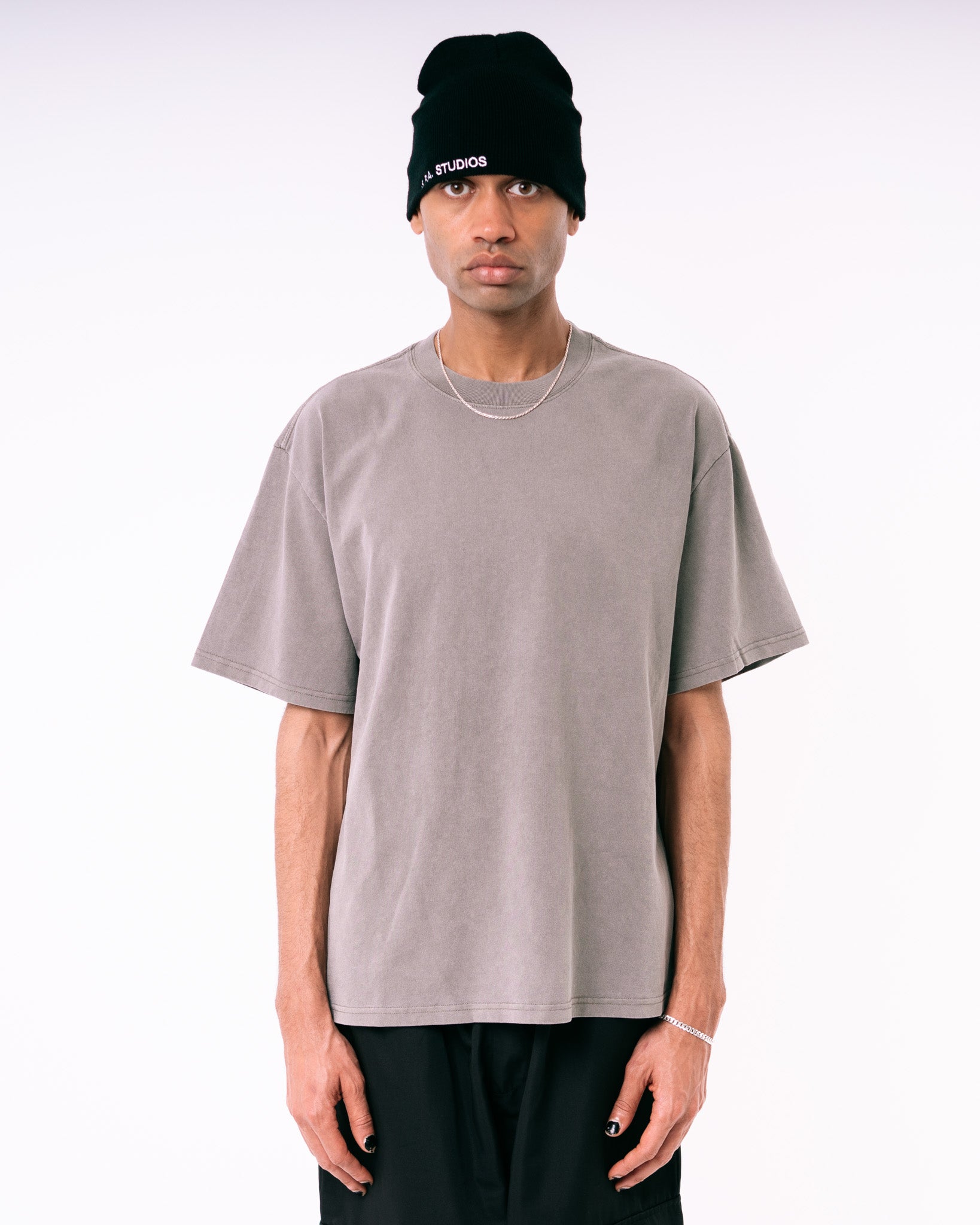 Lightweight Cropped Essentials T-shirt - Grey (Faded)